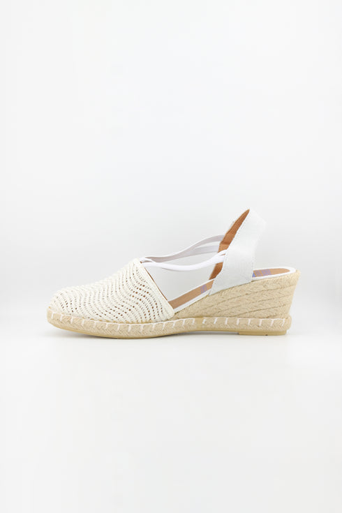Verbenas Pleated Slingback Lato Espadrille Wedge Sandals